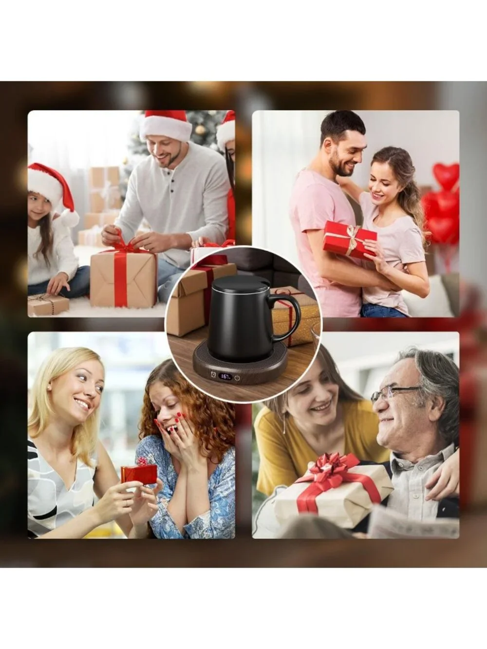 Smart Electric Coffee Mug Warmer Set with Auto Shut Off & 4 Temp Settings